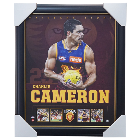 Charlie Cameron Brisbane Lions F.c. Official Afl Licensed Print Framed New - 3753