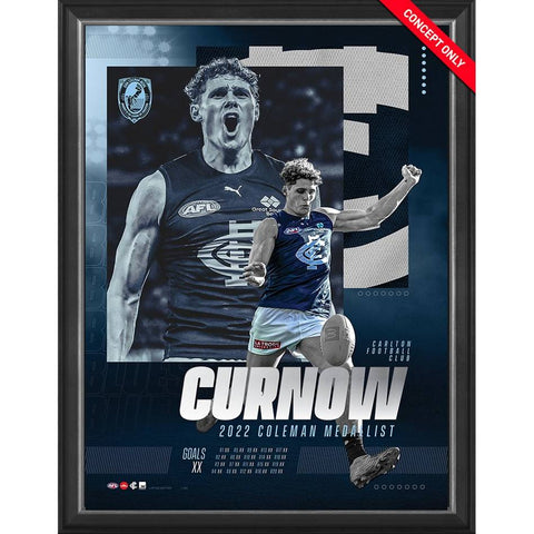 Charlie Curnow Carlton 2022 Coleman Medal Official AFL Print Framed - 5249