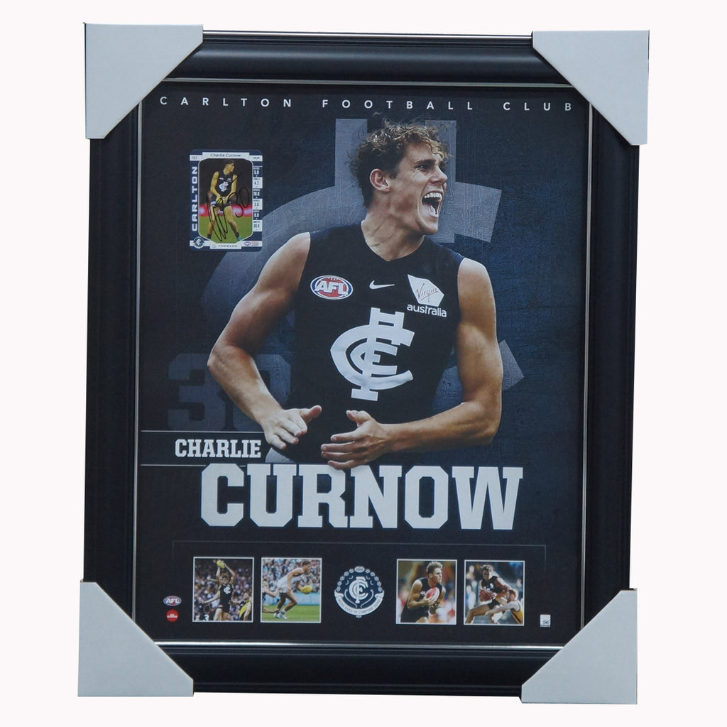 Charlie Curnow Carlton F.c. Official Licensed AFL Print Framed + Signed Card - 5158