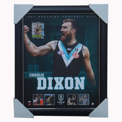 Charlie Dixon Port Adelaide F.c. Official Licensed AFL Print Framed + Signed Card - 5010