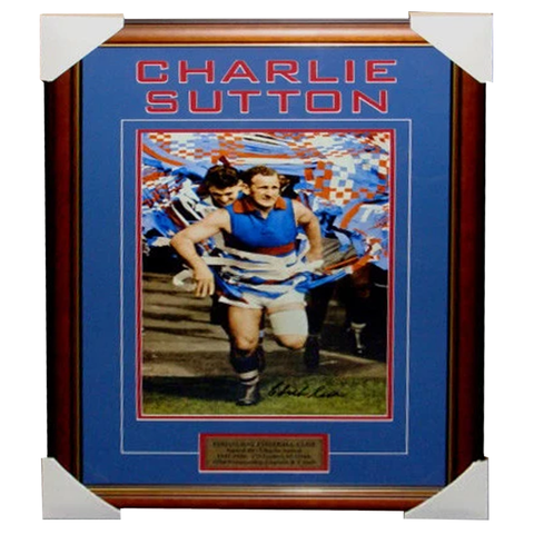 Charlie Sutton Footscray Captain Signed Photo Framed - 3553
