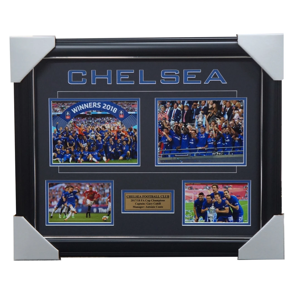 Chelsea 2018 Fa Cup Champions Photo Collage Framed With Plaque - 3441