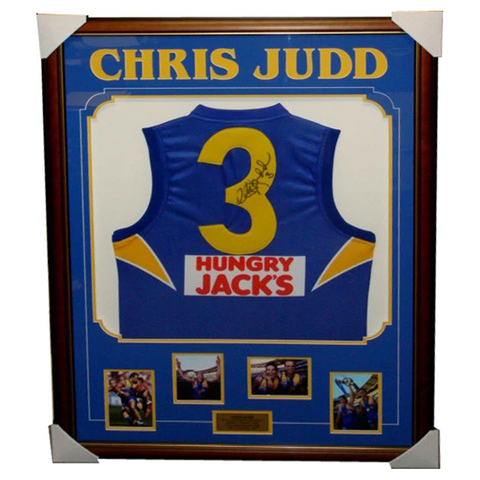 Chris Judd West Coast Eagles Away Signed Jumper Framed - 3084