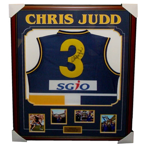 Chris Judd West Coast Home Signed Jumper Framed - 3334
