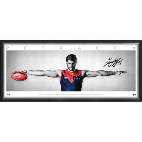 Christian Petracca Signed Melbourne Demons Official AFL Wings Print Framed - 4796