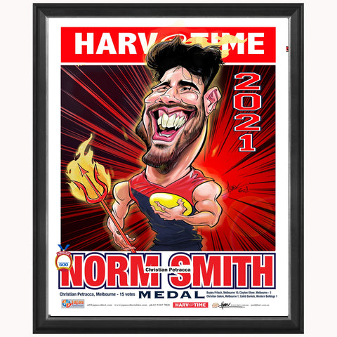 Christian Petracca 2021 AFL Norm Smith Melbourne Demons Harv Time L/E Print Framed - 4888