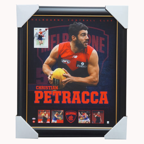 Christian Petracca Melbourne Official Licensed AFL Print Framed + Signed Card - 4744