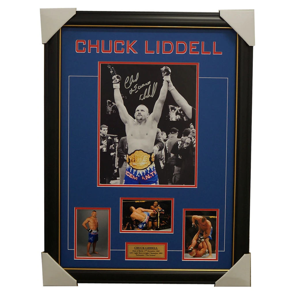 Chuck Liddell Hand Signed Ufc Photo Collage Framed 100% Authentic - 1314
