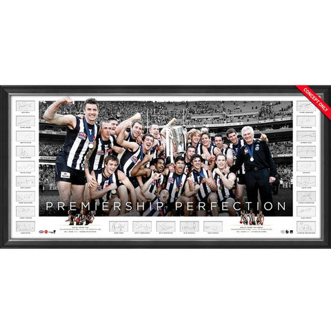 Collingwood 2010 Premiers Team Signed Official Afl Icon Series Print Framed - 4396 RARE