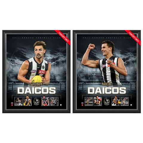 Collingwood Package Official Licensed Afl Prints Framed Josh Daicos & Nick Daicos - 5144