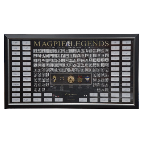 Collingwood Signed 125th Anniversary Official Afl Litho Framed Magpie Legends - 3108