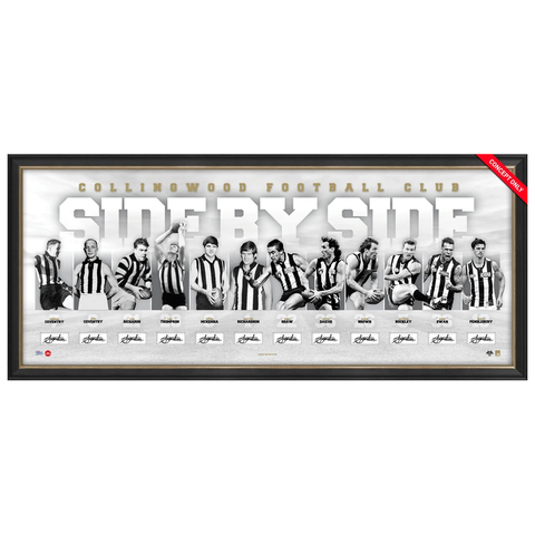 Collingwood Signed Side By Side Champions Lithograph Framed Daicos Shaw Swan - 3109