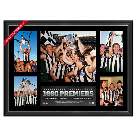 Collingwood 1990 Afl Premiership Glory Official Afl Photo Collage Framed Tony Shaw - 2846