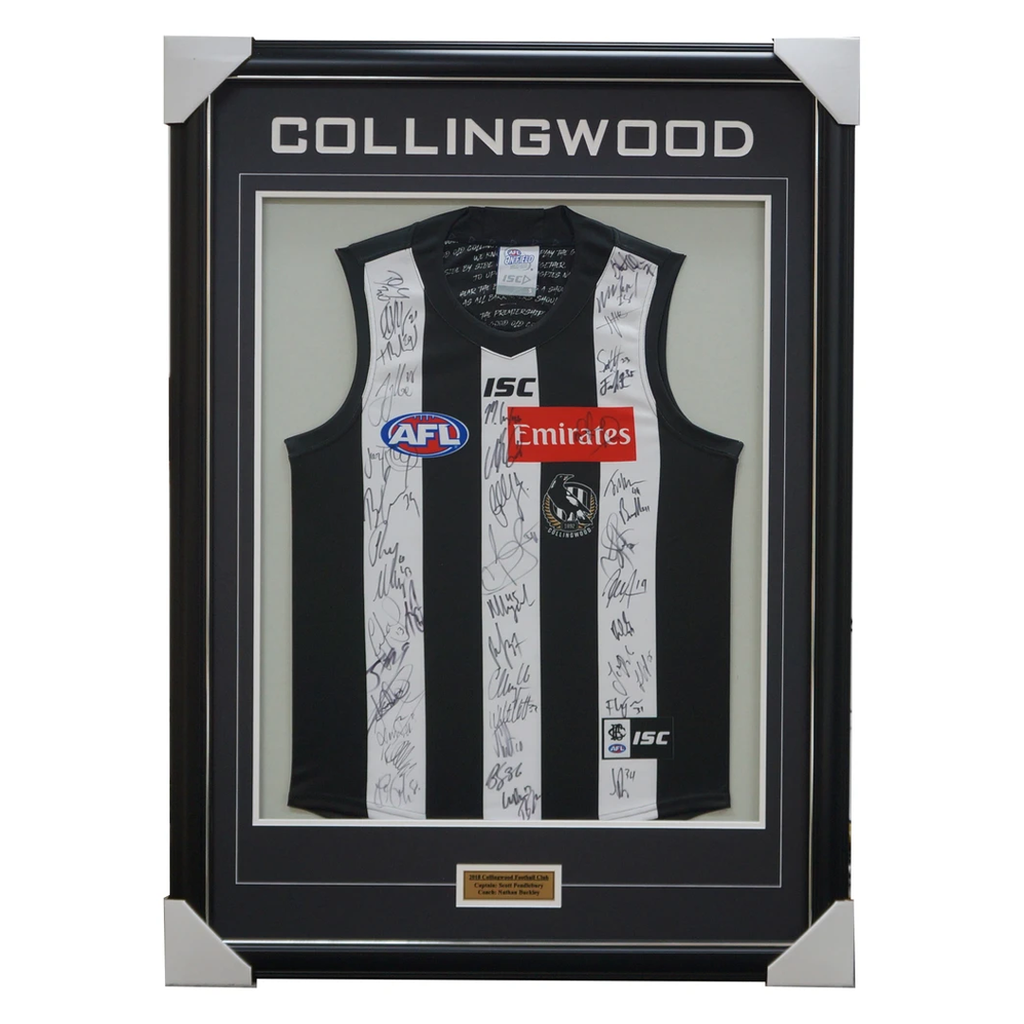 Collingwood 2018 Signed Official Afl Team Jumper Framed Pendlebury Elliot  + Coa - 3436