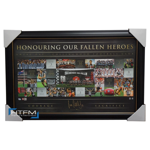 Collingwood 20 Years of Anzac Rivalry Limited Edition Signed Print Framed Pendlebury - 1805