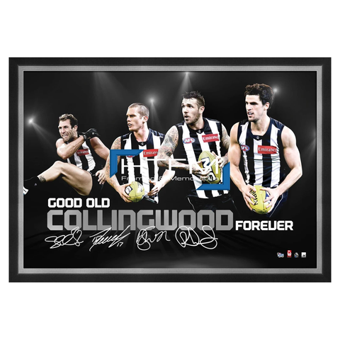 Collingwood Four Player Facsimile Afl Official Licensed Print Framed Pendlebury - 1811