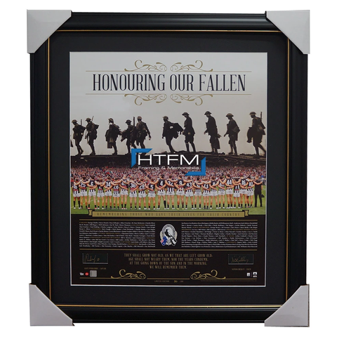 Collingwood Honouring Our Fallen Anzac Signed Print Framed Pendlebury & Buckley - 1074