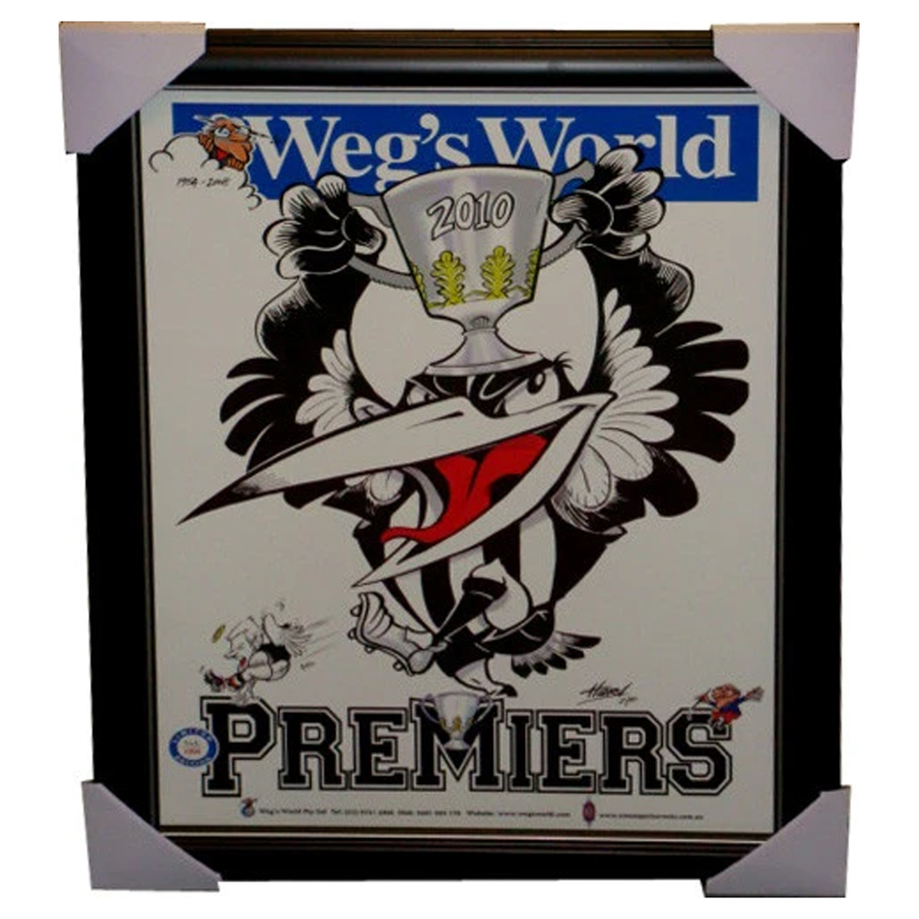 Collingwood Limited Edition Weg's World 2010 Premiers Print Framed - 3834