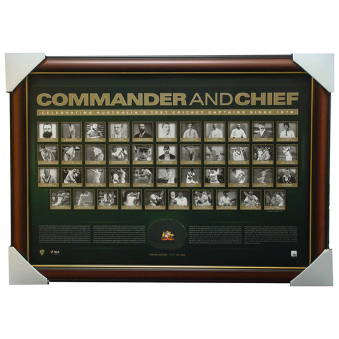 Commander and Chief Cricket Australias Test Captains L/e Print Framed - 1424