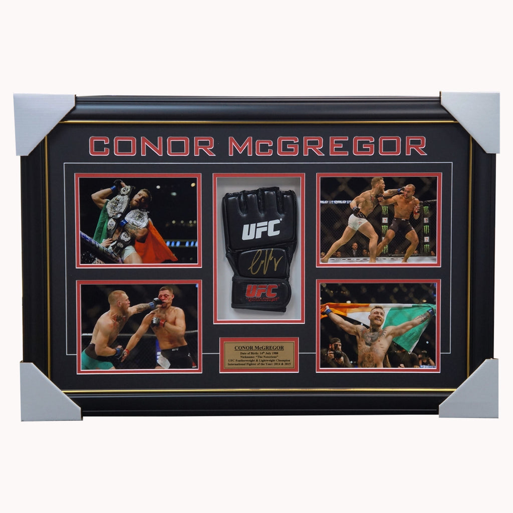 Conor Mcgregor Signed Ufc Champion Glove Box Framed With Photos + Coa - 3021