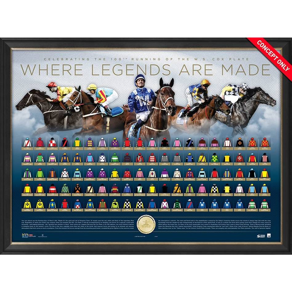 Cox Plate 100 Years L/e Where Legends Are Made Print Framed - 4866