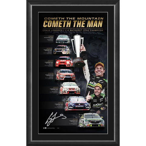 Craig Lowndes Signed Mount Panorama Official Triple Eight Bathurst Champion Print Framed - 4341