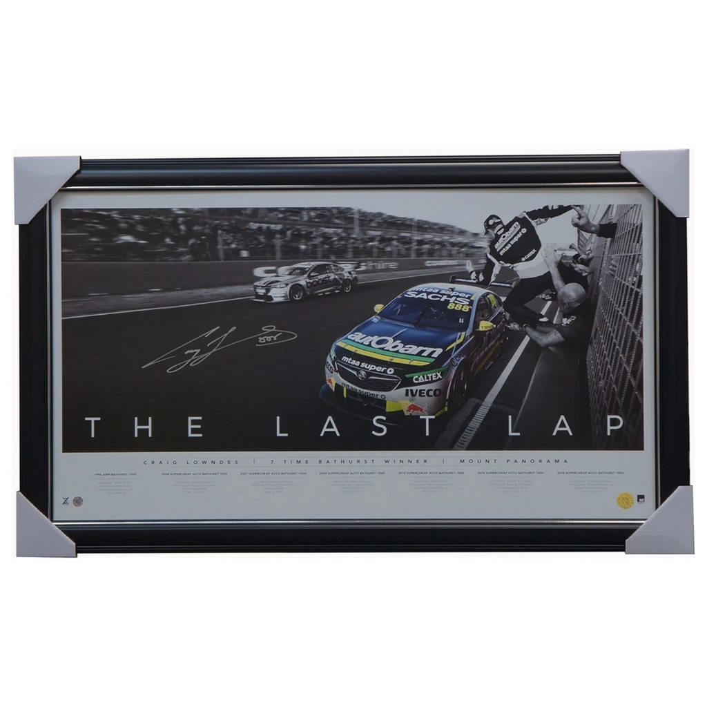 Craig Lowndes Signed Bathurst "The Last Lap" Official Triple Eight Print Framed - 3526