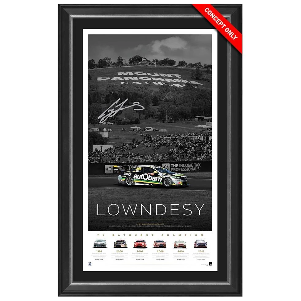 Craig Lowndes Signed Mount Panorama Official Triple Eight Print Framed - 3534 in Stock