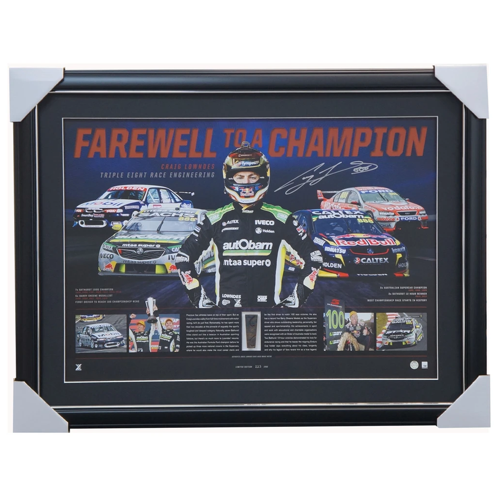 Craig Lowndes Signed Official Triple Eight "Farewell to a Legend" Signed Print Framed in Stock  - 3525