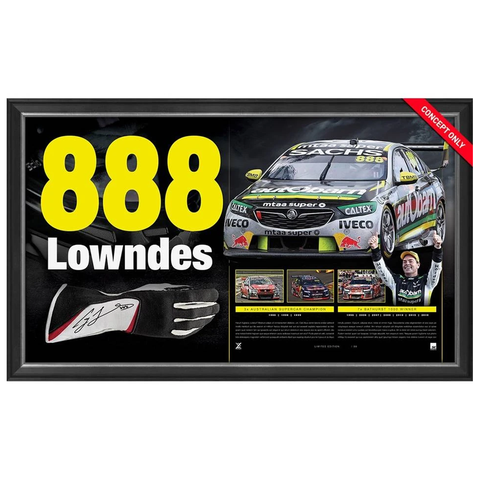 Craig Lowndes Signed Official Triple Eight Race Glove Box Framed With Print - 3558