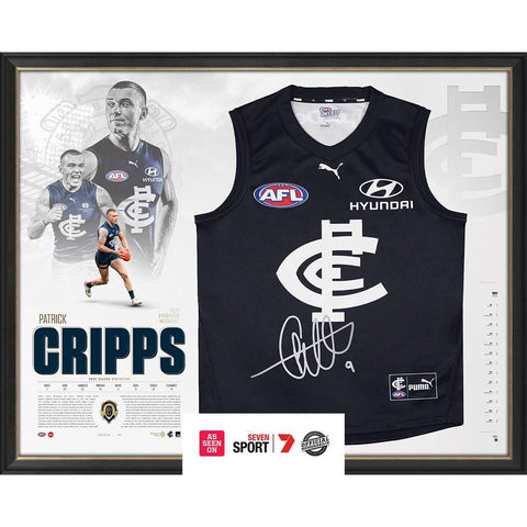 Patrick Cripps 2022 Signed Official AFL Carlton Brownlow Medal Guernsey Framed - 5271