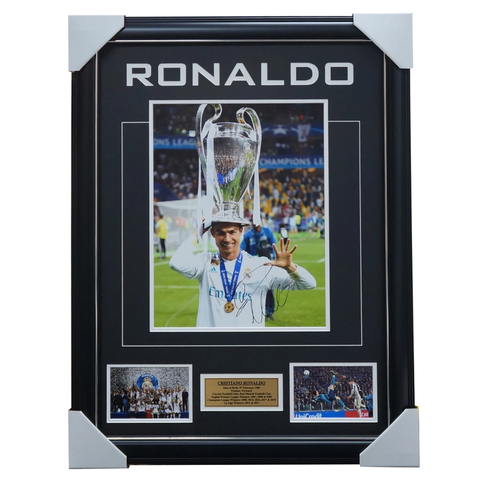 Cristiano Ronaldo Real Madrid Signed 2018 Champions League Photo Collage Framed - 3461