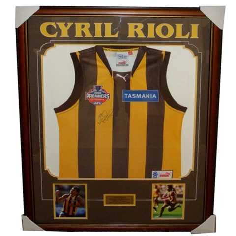 Cyril Rioli Hawthorn Premiership 2008 Jumper Signed Framed With Photos
