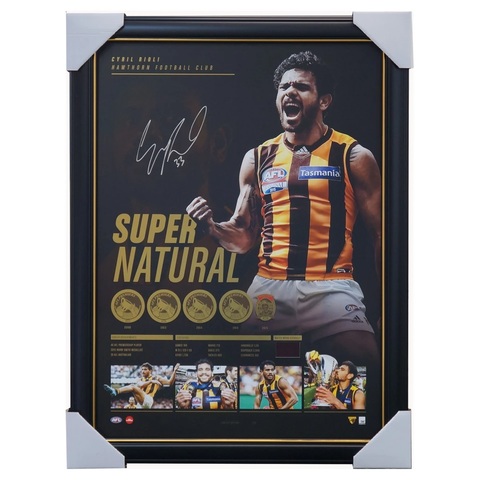 Cyril Rioli Signed Hawthorn Super Natural Retirement Afl Print Framed - 3587