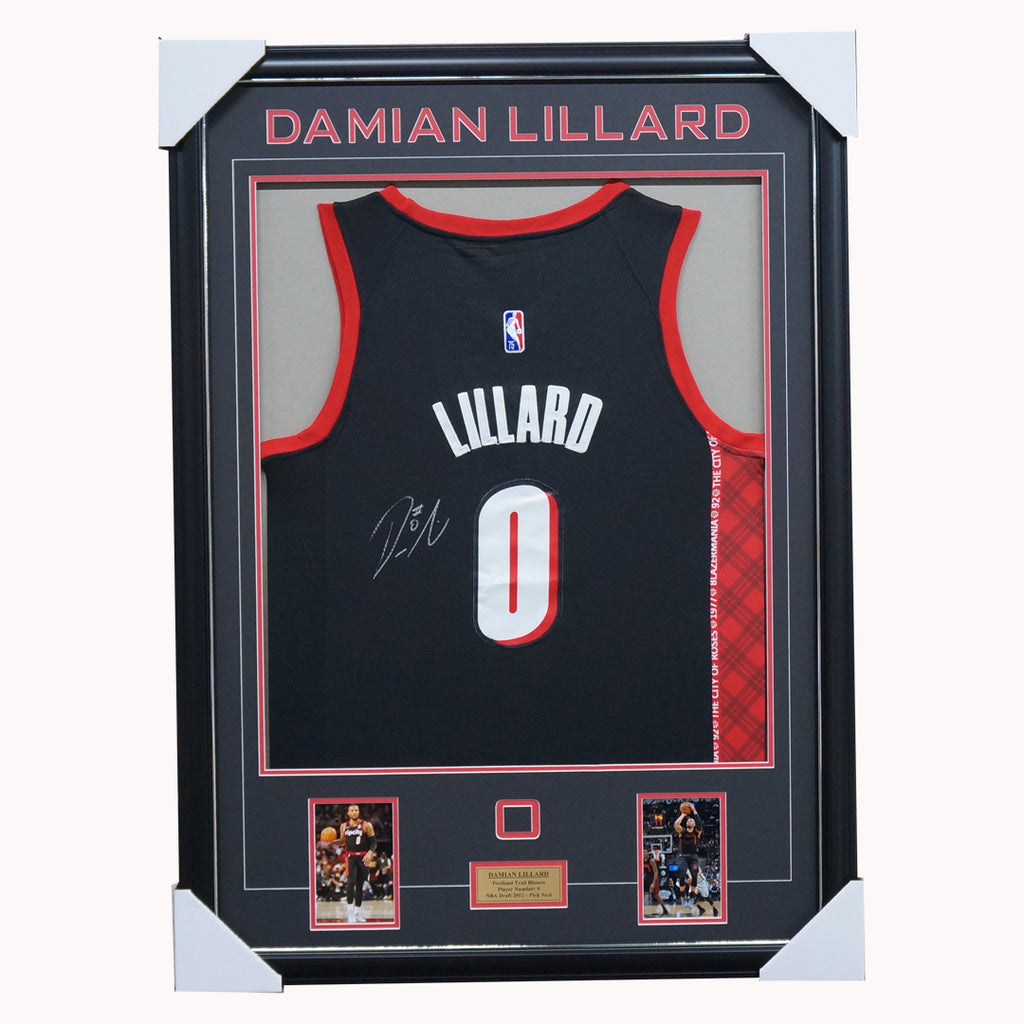 Damian Lillard Autographed and Framed Portland Trail Blazers Jersey