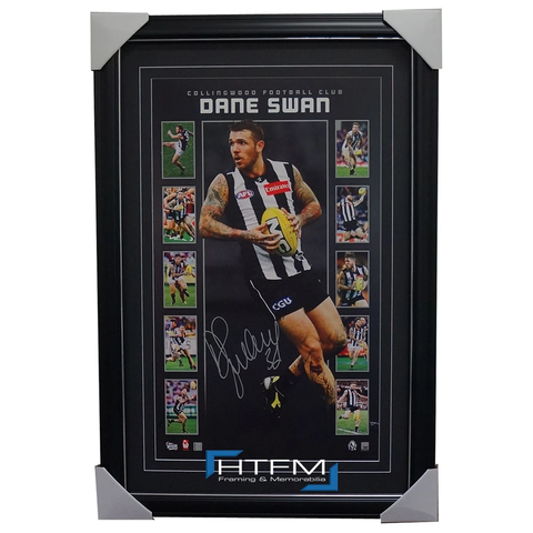 Dane Swan Signed Afl Collingwood Vertiramic Print Framed Official Memorabilia - 1854