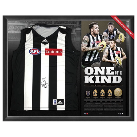 Dane Swan Signed Collingwood Limited Edition Afl Retirement Jumper Framed - 2932