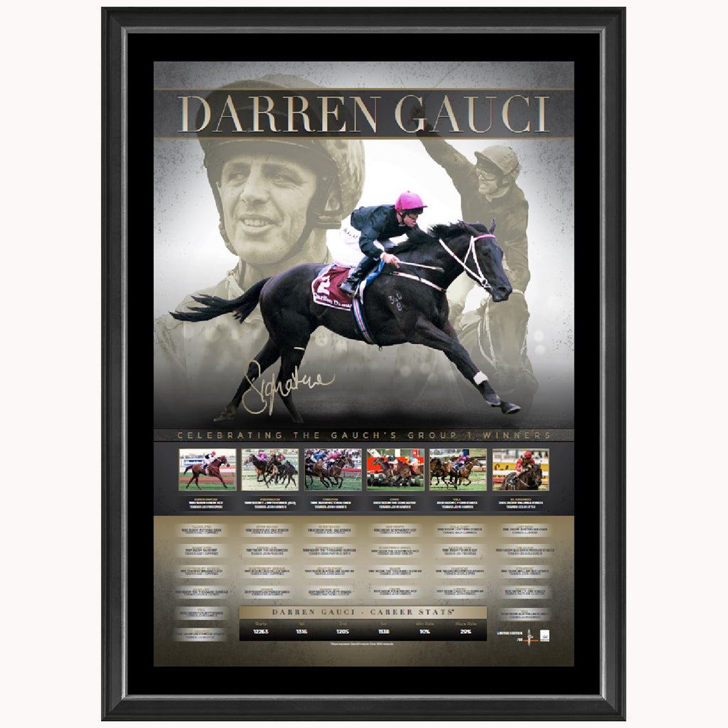 Darren Gauci Signed Group 1 Winners Horse Racing Frame Lonhro - 4773