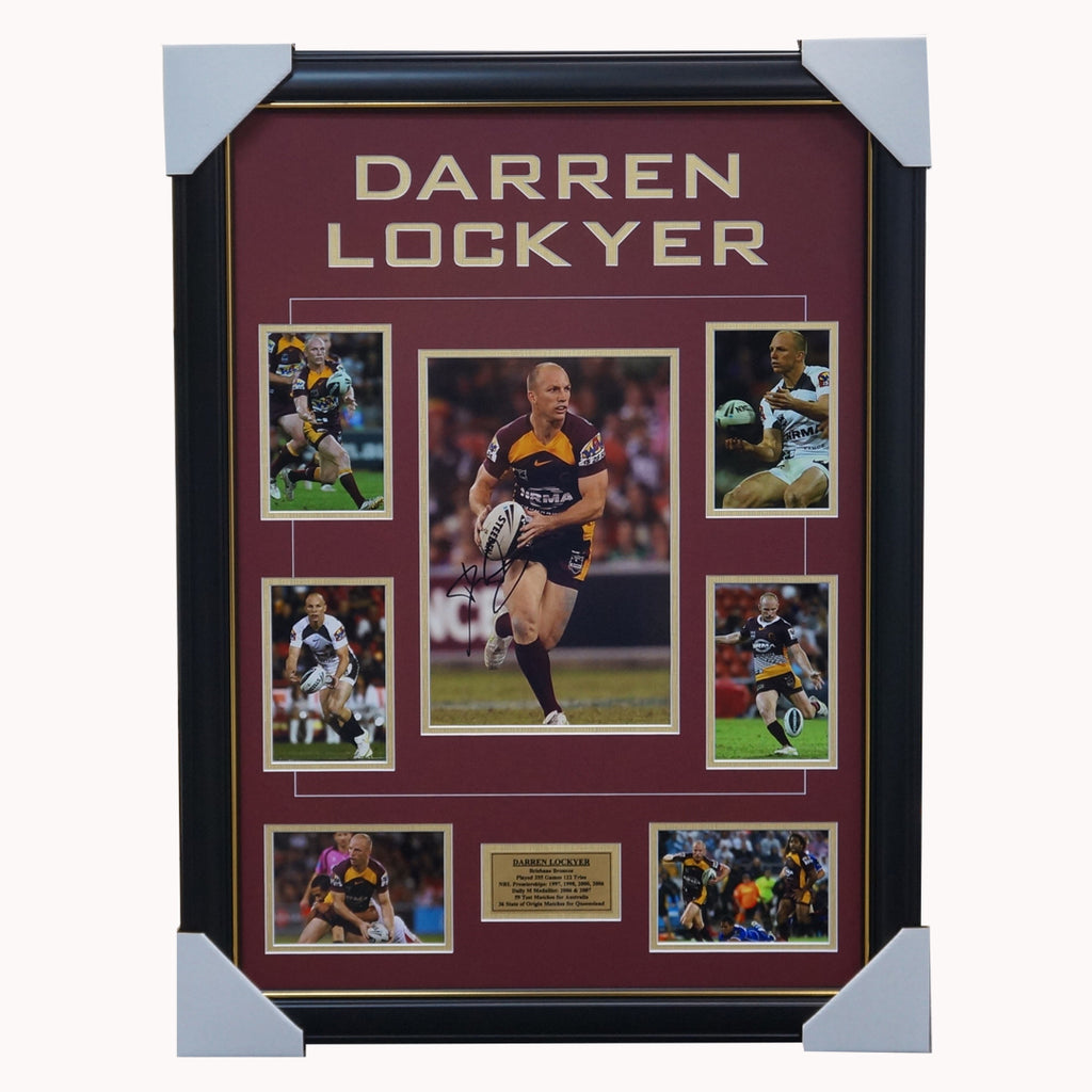 Darren Lockyer Brisbane Broncos Signed Photo Collage Framed - 3799