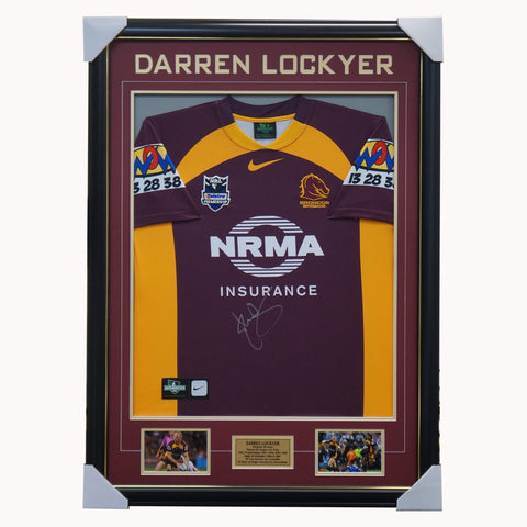 Darren Lockyer Brisbane Broncos Signed Jersey Framed - 3915
