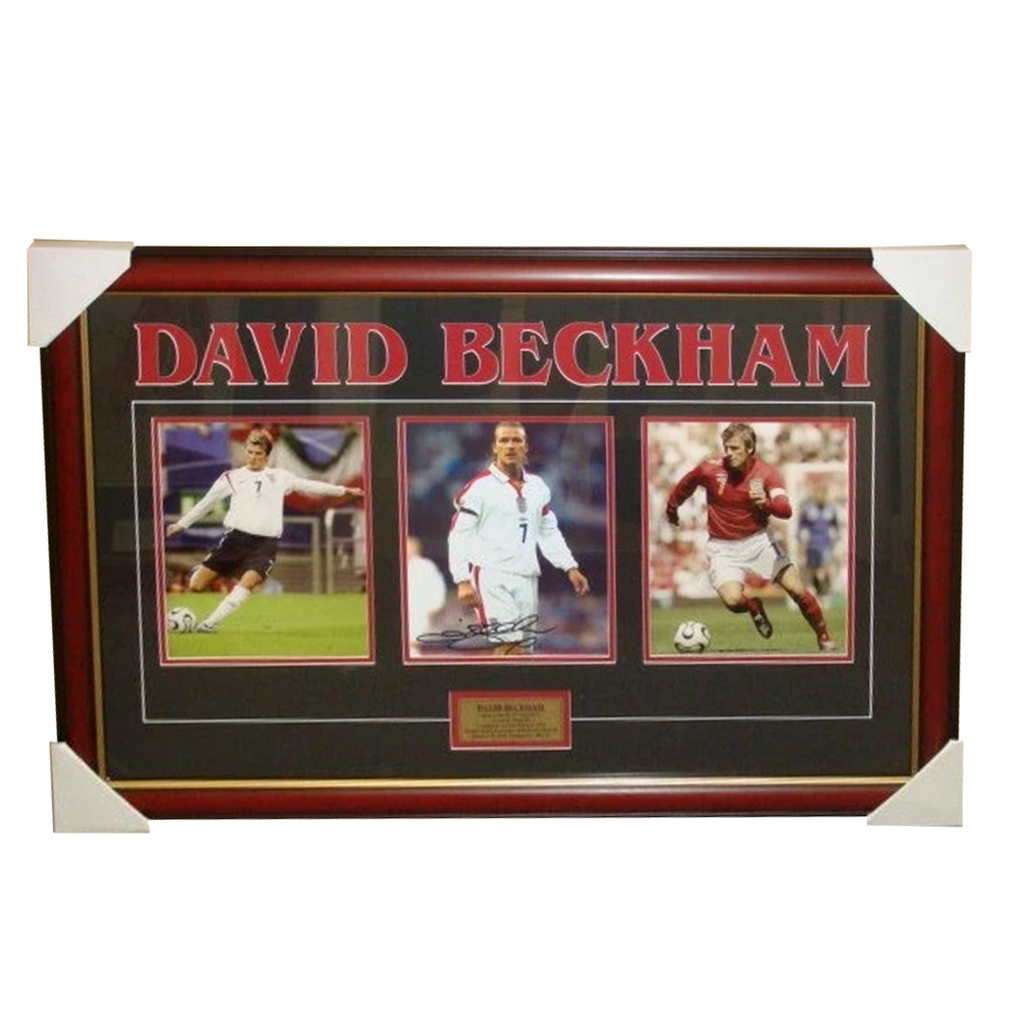 David Beckham 3 Photo Collage Signed Framed - 3528