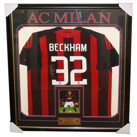 David Beckham Ac Milan Home Signed 2008/09 Jersey Framed - 2677