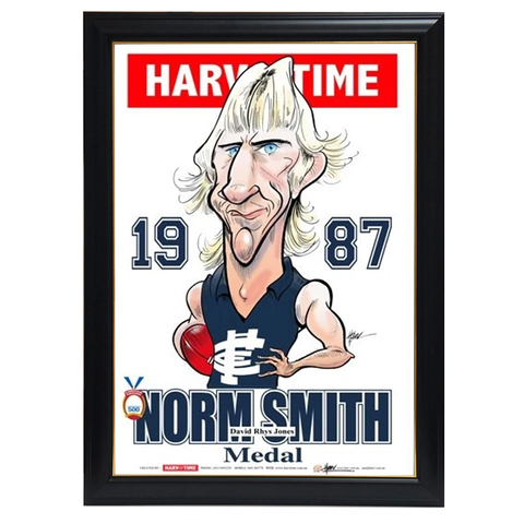 David Rhys-jones, 1987 Norm Smith Medal, Harv Time Print Framed - 4276