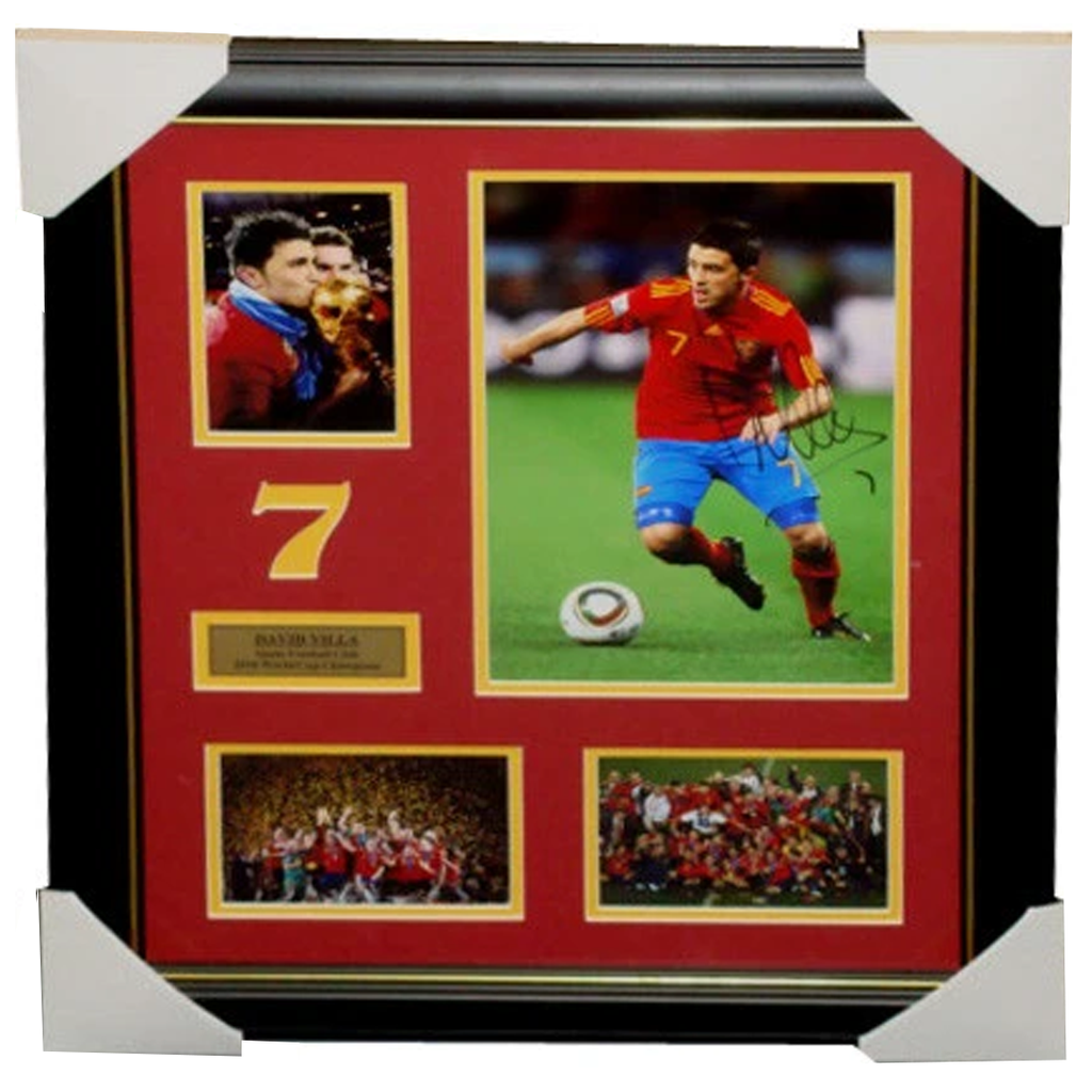 David Villa Spain 2010 World Cup Champions Signed Framed - 3223