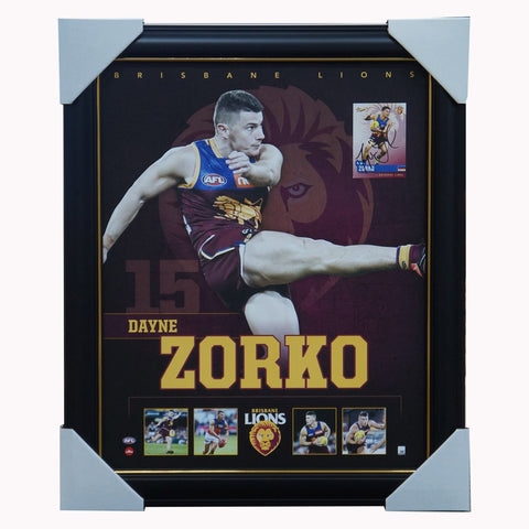 Dayne Zorko Brisbane Lions F.C. Official Licensed AFL Print Framed + Signed Card - 5014