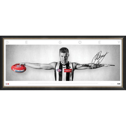 Jordan De Goey Signed Collingwood Full Size Wings Official Afl Print Frame - 3760 in Stock Now
