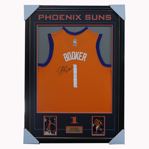 Devin Booker Phoenix Suns Nba Signed #1 Jersey Framed - 4504