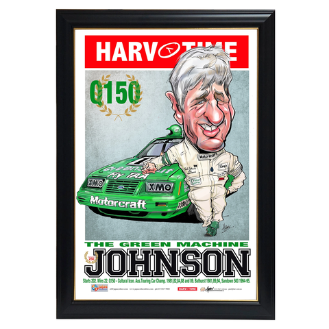Dick Johnston, The Green Machine, Harv Time Print Framed - 4058