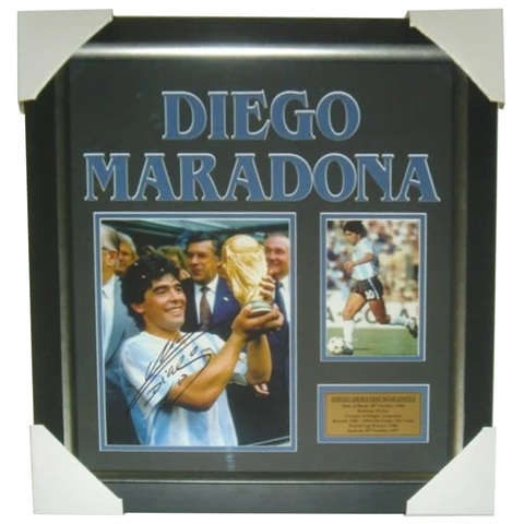Diego Maradona Argentina Signed Photo Collage Framed