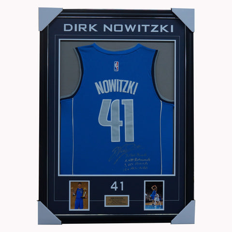 Dirk Nowitzki Signed Dallas Mavericks NBA Jersey Framed 2011 NBA Champions - 4997